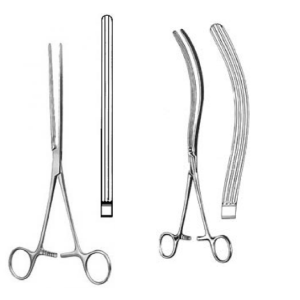 Enterostato di Kocher punte rette o curve 